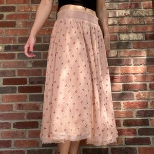 Free People - New Romantics. Blush Sheer Skirt